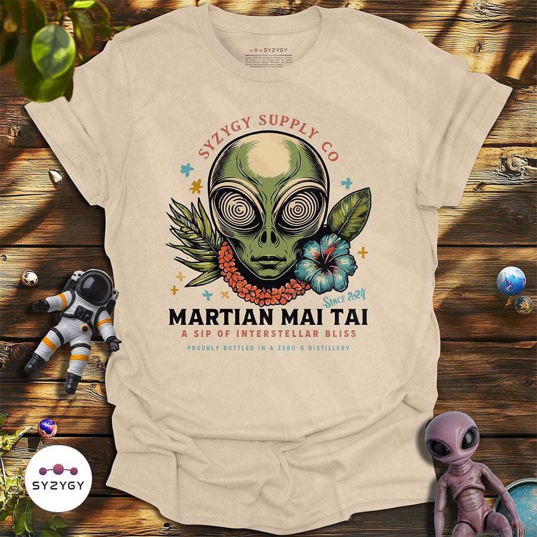 Syzygy Supply T-Shirt Sand / S Martian Mai Tai T-shirt Space Aliens UFO Apparel