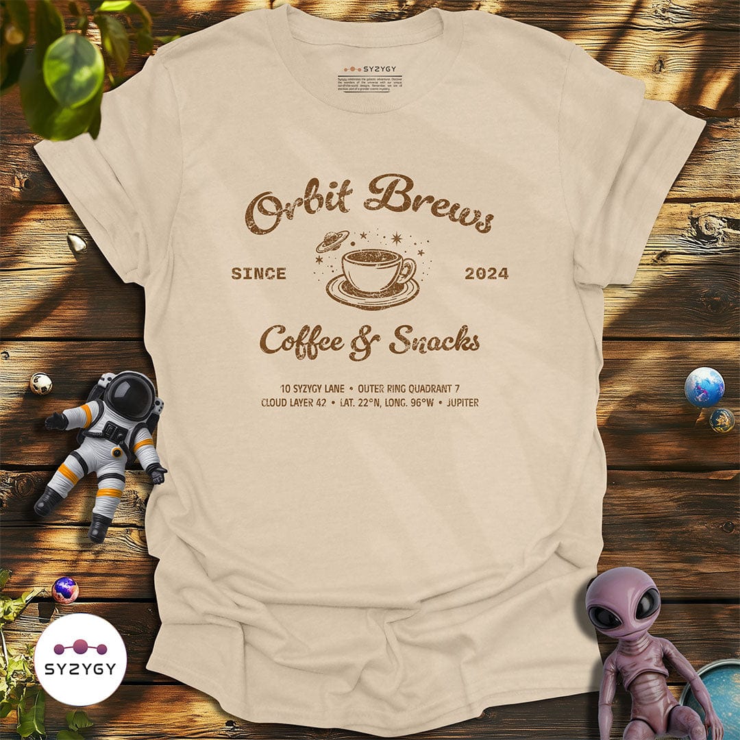 Syzygy Supply T-Shirt Sand / S Orbit Brews T-shirt Space Aliens UFO Apparel