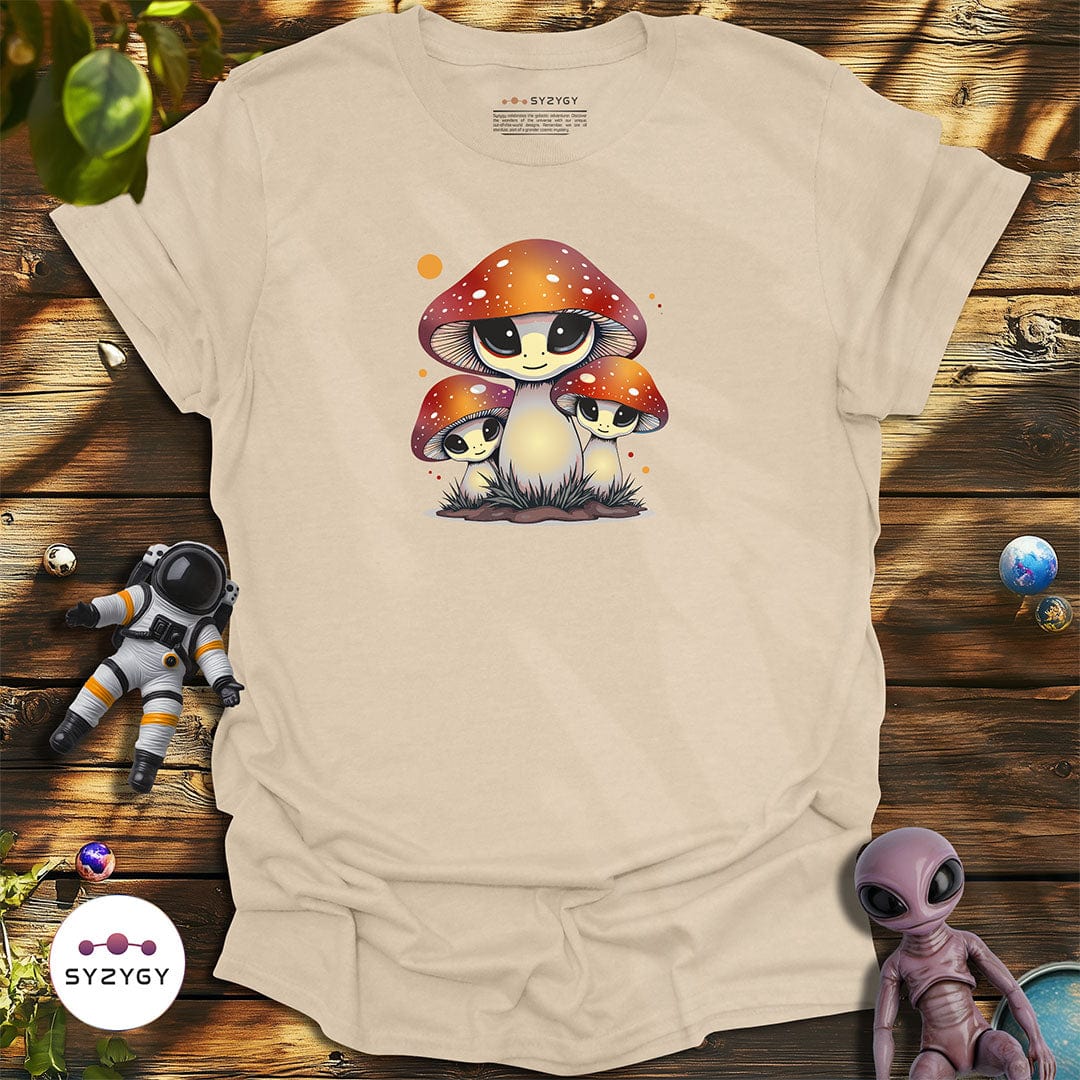 Syzygy Supply T-Shirt Sand / S Space Shrooms T-shirt Space Aliens UFO Apparel