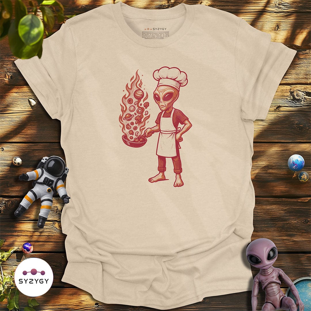 Syzygy Supply T-Shirt Sand / S Stellar Stir-fry T-shirt Space Aliens UFO Apparel