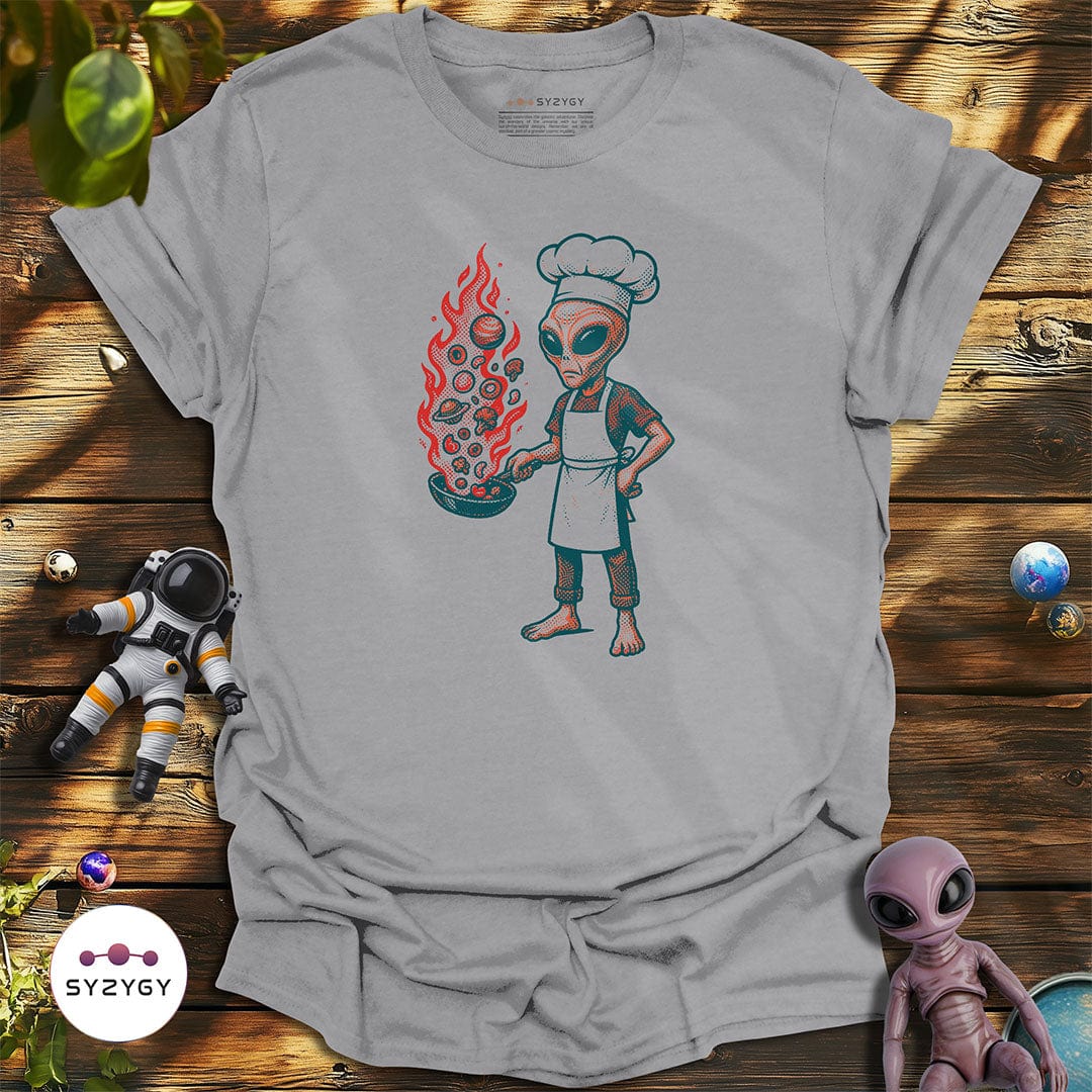Syzygy Supply T-Shirt Sport Grey / S Stellar Stir-fry T-shirt Space Aliens UFO Apparel