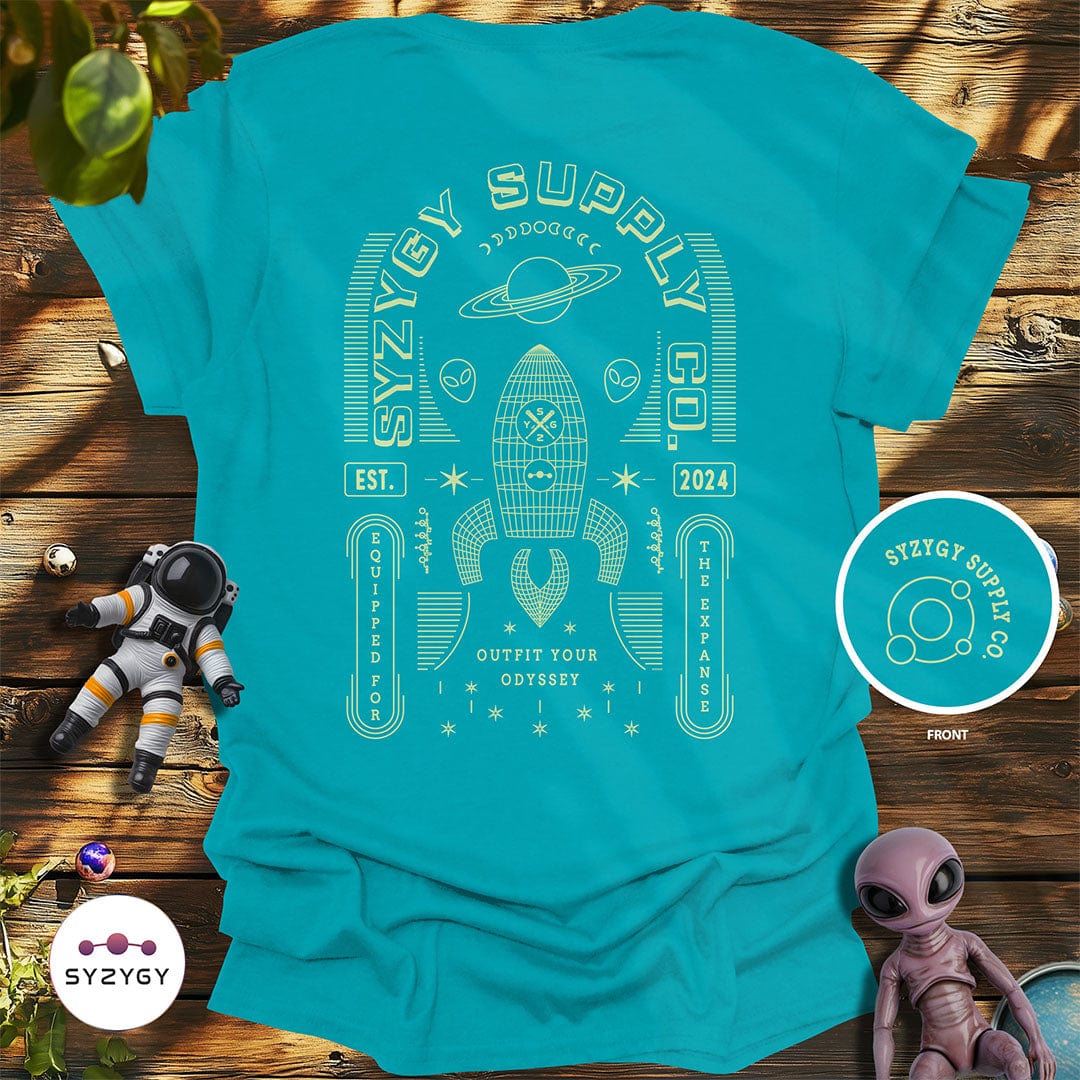 Syzygy Supply T-Shirt Tropical Blue / S Equipped for the Expanse T-shirt Space Aliens UFO Apparel