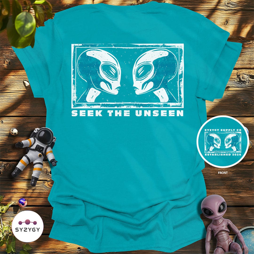 Syzygy Supply T-Shirt Tropical Blue / S Seek the Unseen T-shirt Space Aliens UFO Apparel
