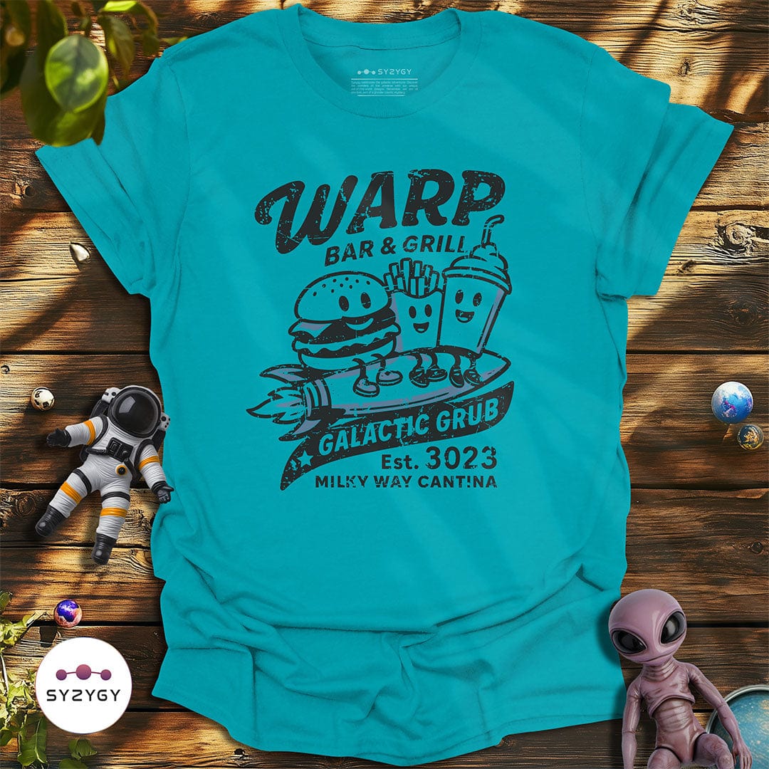 Syzygy Supply T-Shirt Tropical Blue / S Warp Bar & Grill T-shirt Space Aliens UFO Apparel