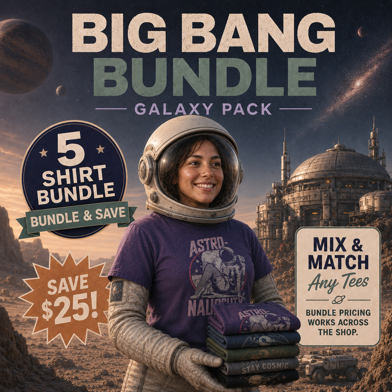 Big Bang Bundle 5-Pack: Save $5 Per Shirt!