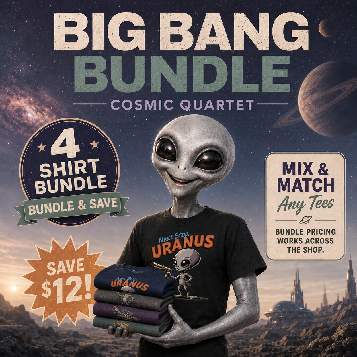 Big Bang Bundle 4-Pack: Save $3 Per Shirt!