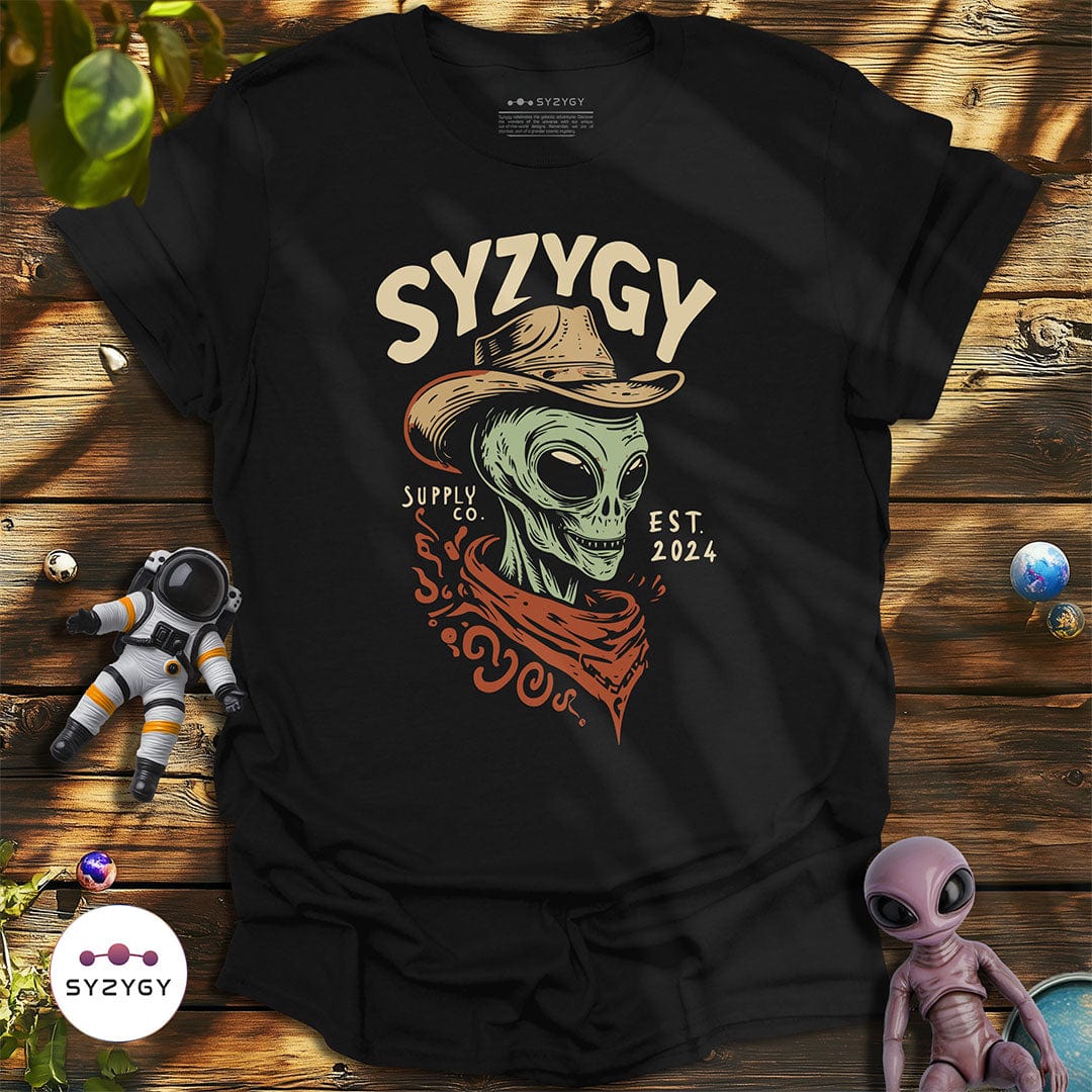 Syzygy Supply T-Shirt Black / S Galactic Outlaw T-shirt Space Aliens UFO Apparel