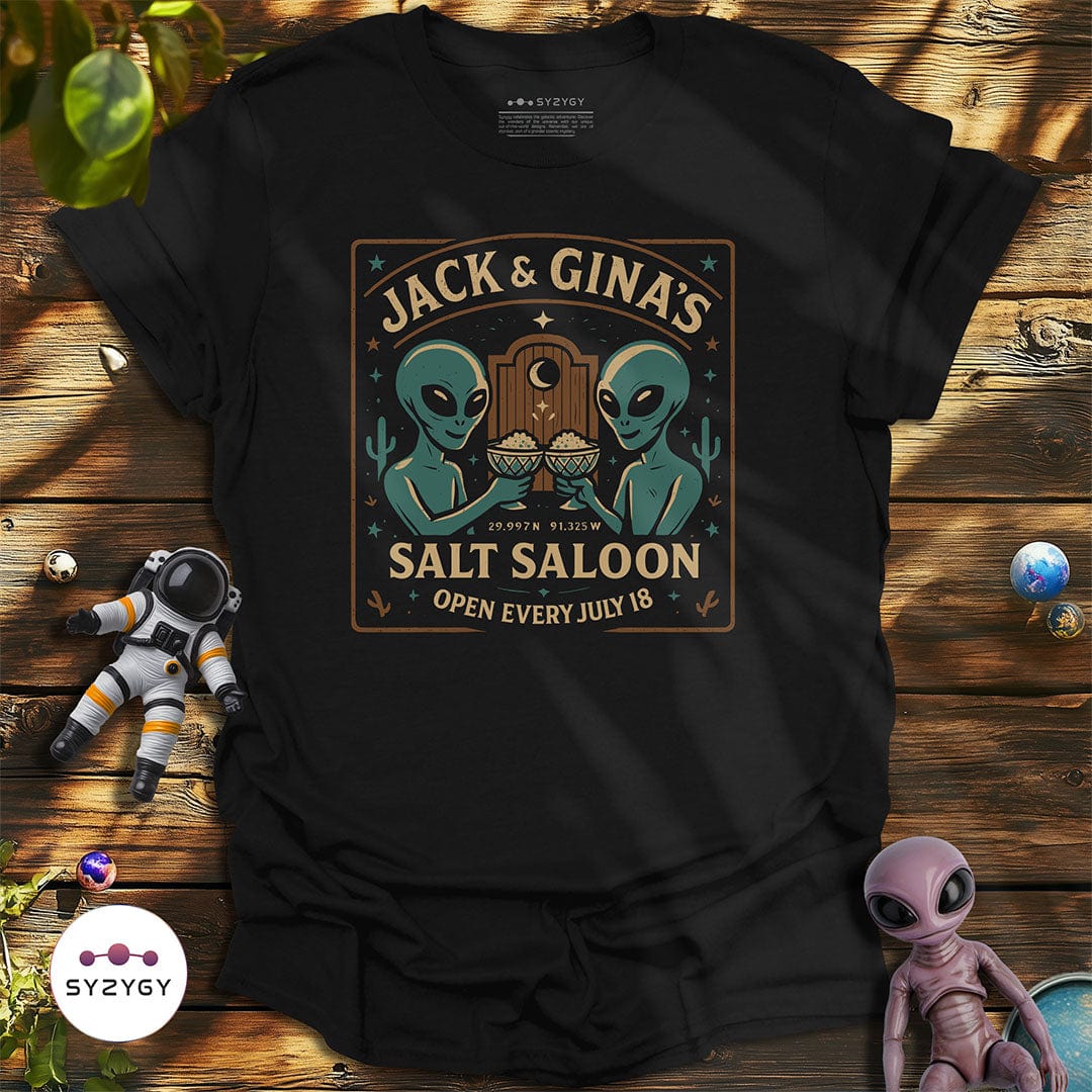 Syzygy Supply T-Shirt Black / S Jack & Gina's Salt Saloon T-shirt Space Aliens UFO Apparel
