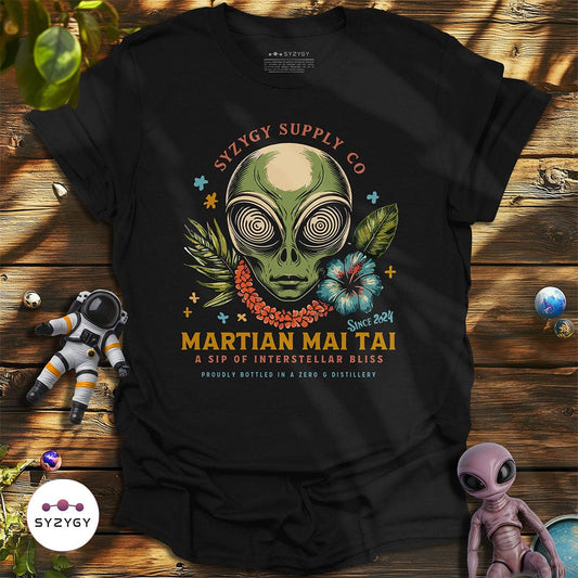 Syzygy Supply T-Shirt Black / S Martian Mai Tai T-shirt Space Aliens UFO Apparel