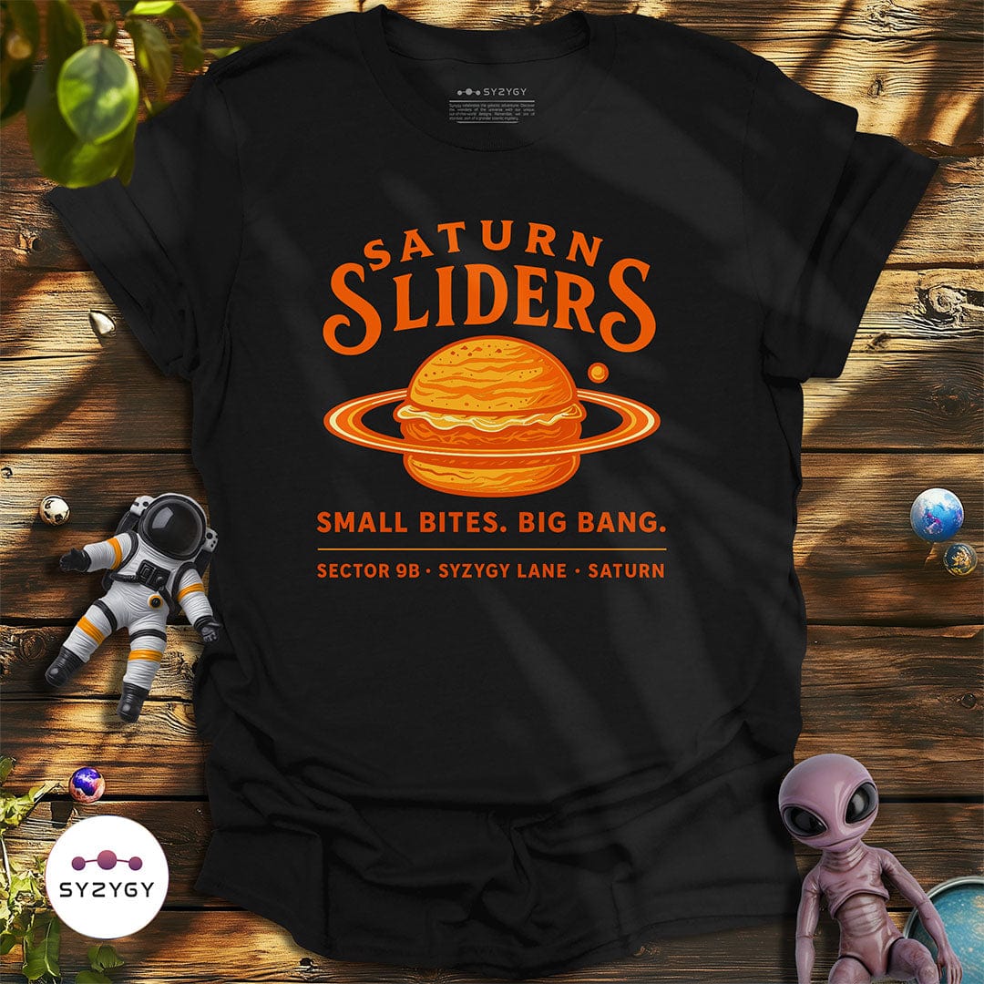 Syzygy Supply T-Shirt Black / S Saturn Sliders T-shirt Space Aliens UFO Apparel
