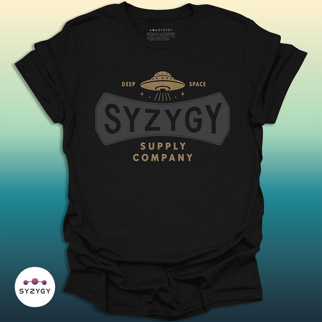 Syzygy Supply T-Shirt Black / S Syzygy Deep Space Logo T-shirt Space Aliens UFO Apparel