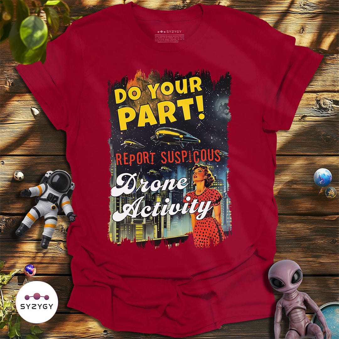 Syzygy Supply T-Shirt Cardinal Red / S Do Your Part T-shirt Space Aliens UFO Apparel