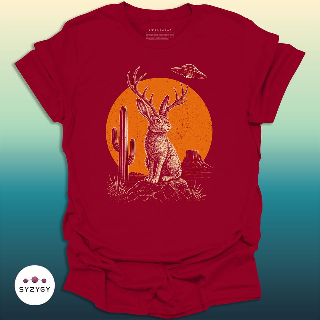 Syzygy Supply T-Shirt Cardinal Red / S Jackalope Witness T-shirt Space Aliens UFO Apparel