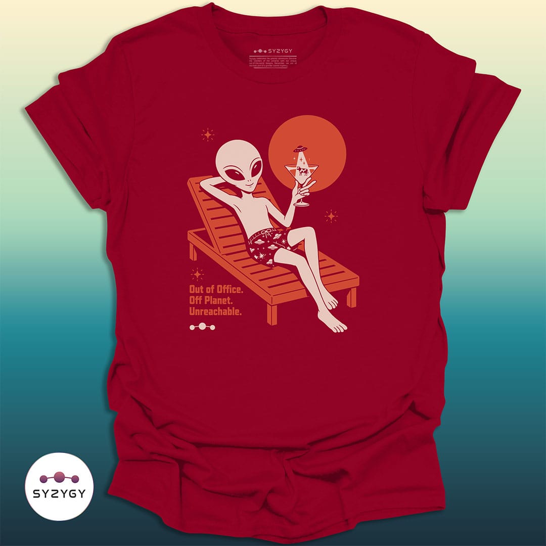 Syzygy Supply T-Shirt Cardinal Red / S Unreachable T-shirt Space Aliens UFO Apparel