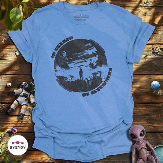 Syzygy Supply T-Shirt Carolina Blue / M In Search of Elsewhere T-shirt Space Aliens UFO Apparel