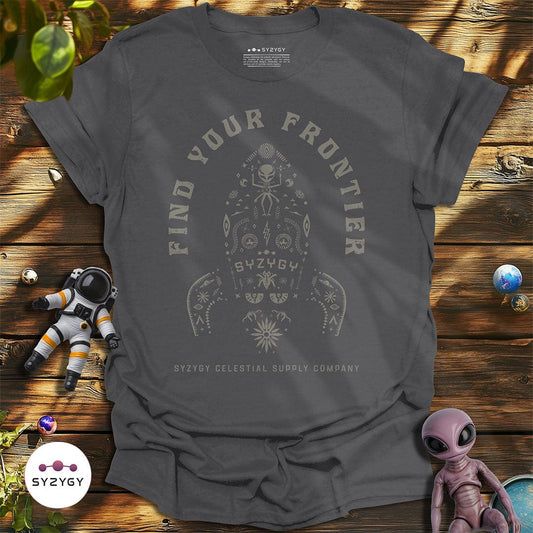 Syzygy Supply T-Shirt Charcoal / S Find Your Frontier T-shirt Space Aliens UFO Apparel