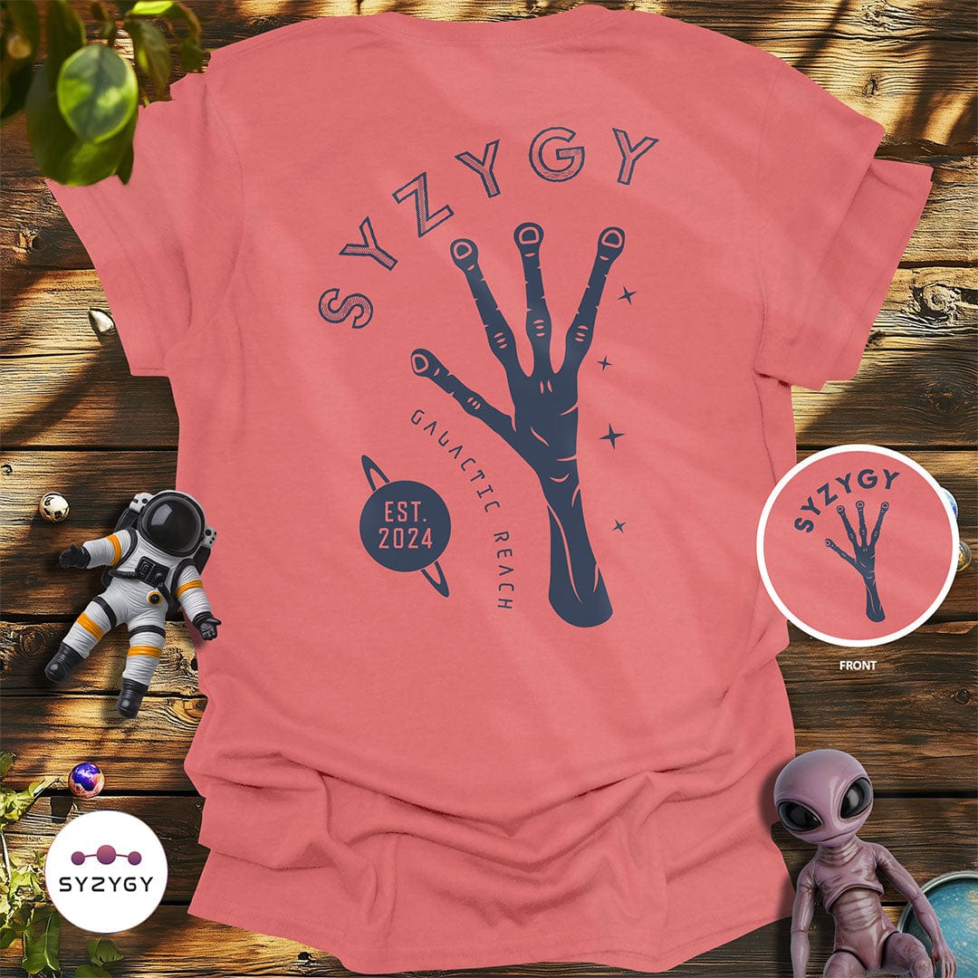 Syzygy Supply T-Shirt Coral Silk / S Galactic Reach T-shirt Space Aliens UFO Apparel