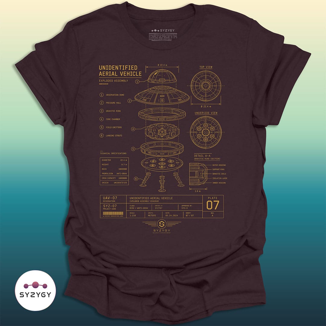Syzygy Supply T-Shirt Dark Chocolate / S Aerial Object No. 07 Space Aliens UFO Apparel