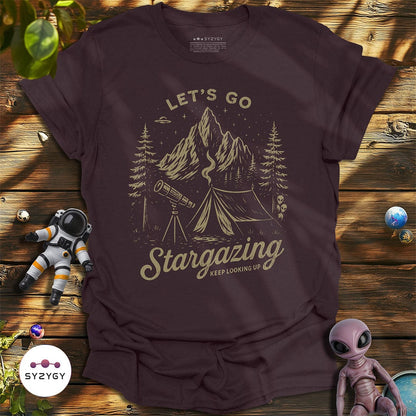 Syzygy Supply T-Shirt Dark Chocolate / S Let's Go Stargazing T-shirt Space Aliens UFO Apparel