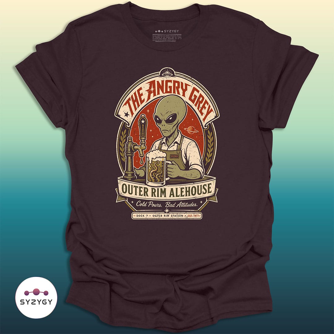 Syzygy Supply T-Shirt Dark Chocolate / S The Angry Grey Alehouse Space Aliens UFO Apparel