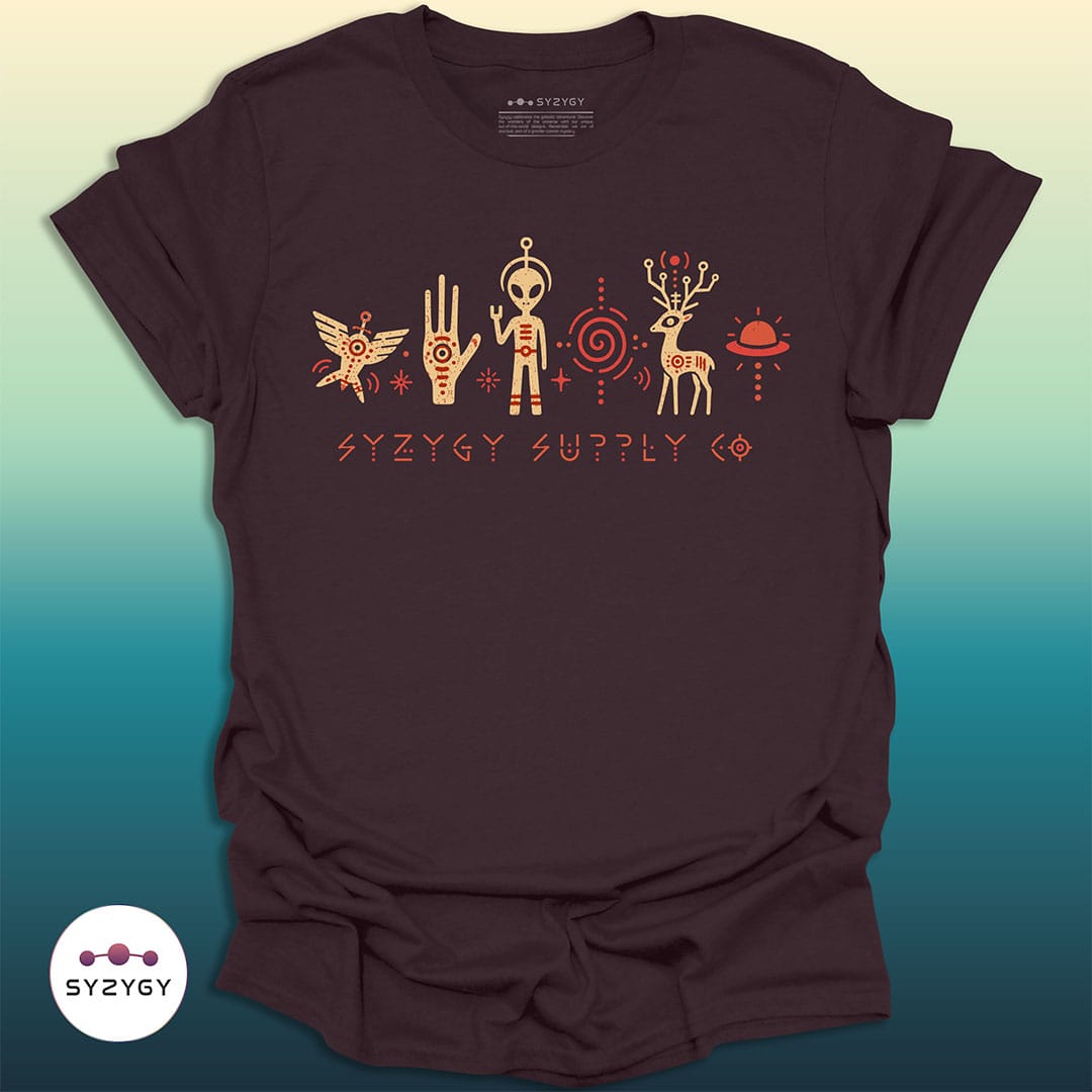Syzygy Supply T-Shirt Dark Chocolate / S The First Sequence T-shirt Space Aliens UFO Apparel