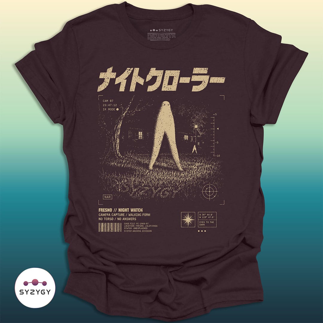 Syzygy Supply T-Shirt Dark Chocolate / S The Nightcrawler File T-shirt Space Aliens UFO Apparel