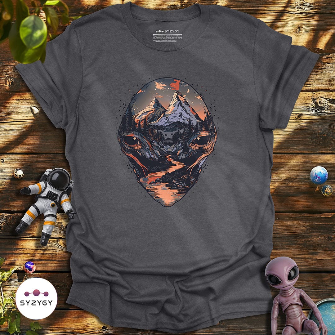 Syzygy Supply T-Shirt Dark Heather Grey / S Mountain Mirage T-shirt Space Aliens UFO Apparel