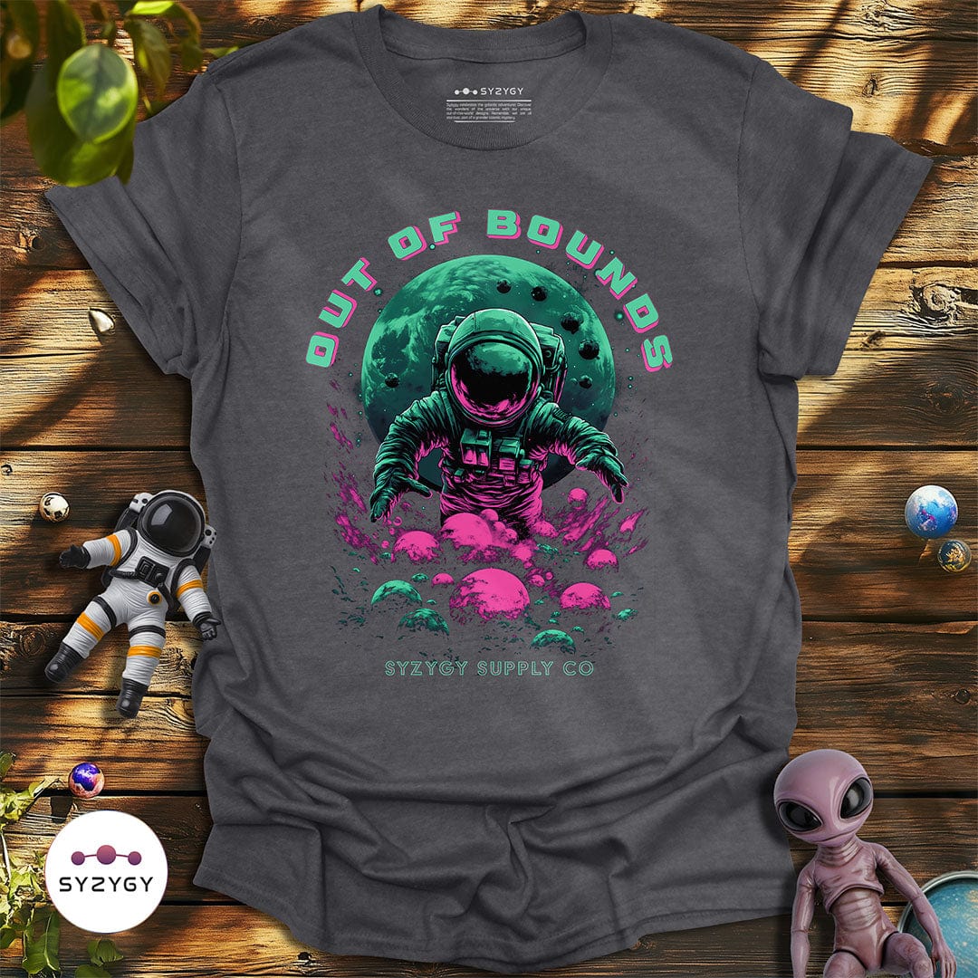 Syzygy Supply T-Shirt Dark Heather Grey / S Out of Bounds T-shirt Space Aliens UFO Apparel