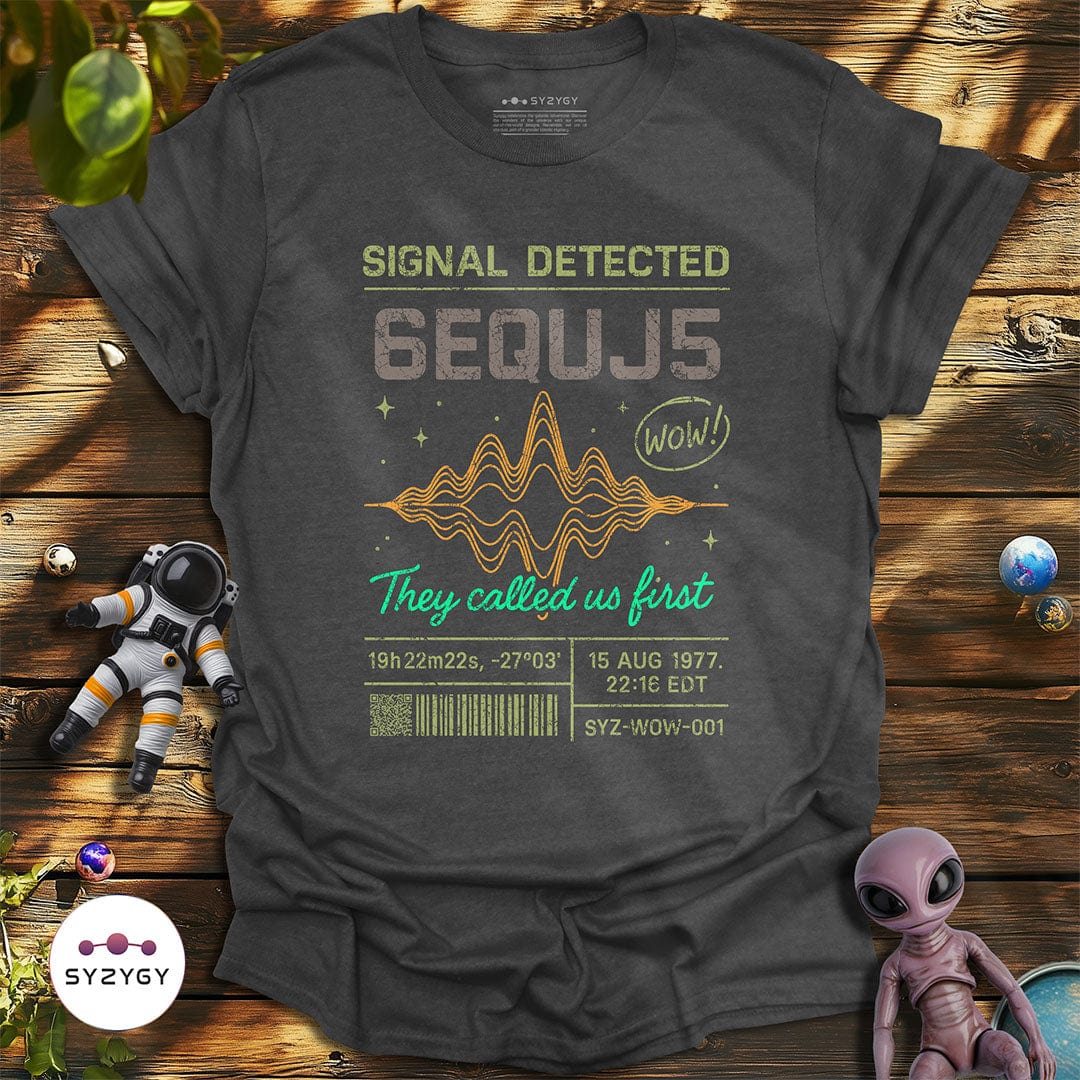 Syzygy Supply T-Shirt Dark Heather Grey / S Signal Detected T-shirt Space Aliens UFO Apparel