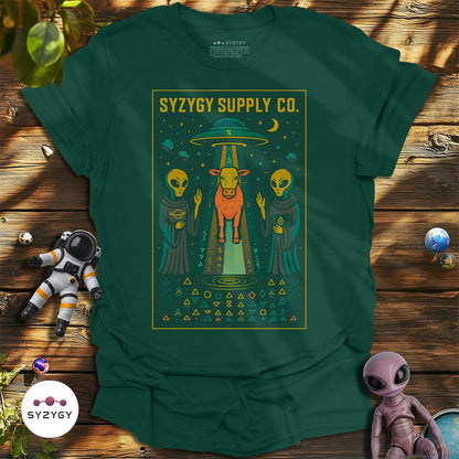 Syzygy Supply T-Shirt Forest Green / S Abduction Altar T-shirt Space Aliens UFO Apparel