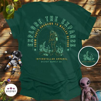 Syzygy Supply T-Shirt Forest Green / S Explore the Expanse T-shirt Space Aliens UFO Apparel