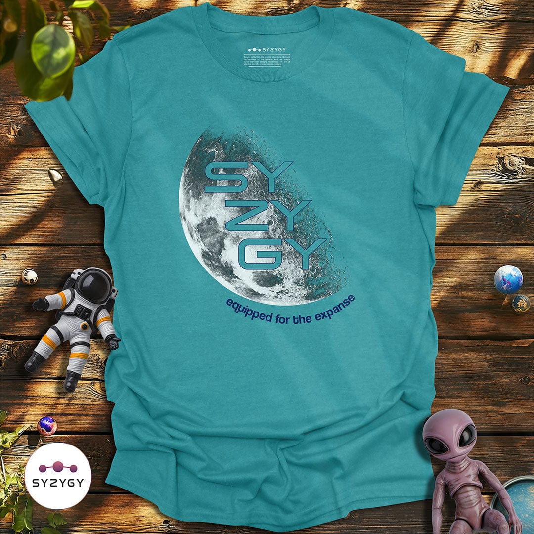 Syzygy Supply T-Shirt Heather Galapagos Blue / S Lunar Imprint T-shirt Space Aliens UFO Apparel