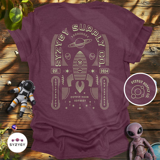 Syzygy Supply T-Shirt Heather Maroon / S Equipped for the Expanse T-shirt Space Aliens UFO Apparel