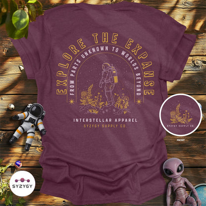 Syzygy Supply T-Shirt Heather Maroon / S Explore the Expanse T-shirt Space Aliens UFO Apparel