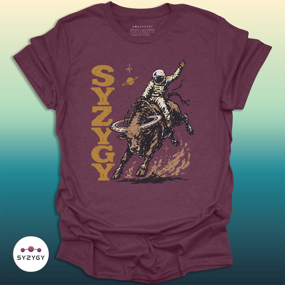 Syzygy Supply T-Shirt Heather Maroon / S Gravity Wrangler T-shirt Space Aliens UFO Apparel