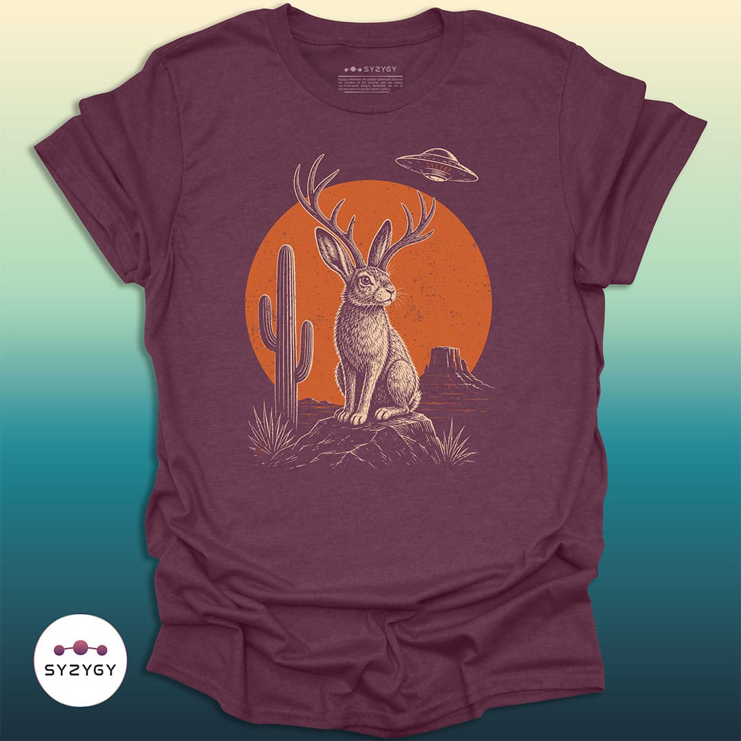 Syzygy Supply T-Shirt Heather Maroon / S Jackalope Witness T-shirt Space Aliens UFO Apparel