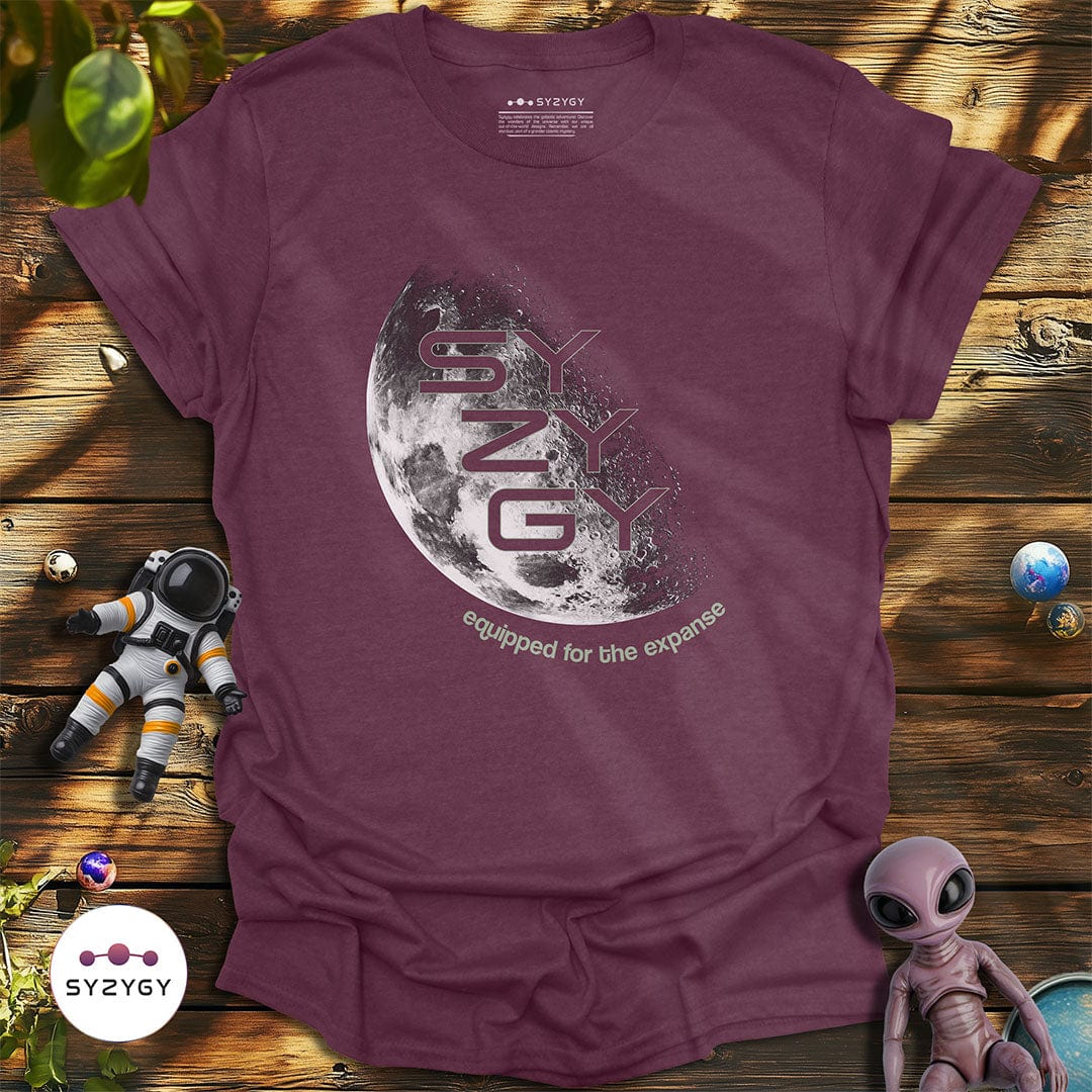 Syzygy Supply T-Shirt Heather Maroon / S Lunar Imprint T-shirt Space Aliens UFO Apparel