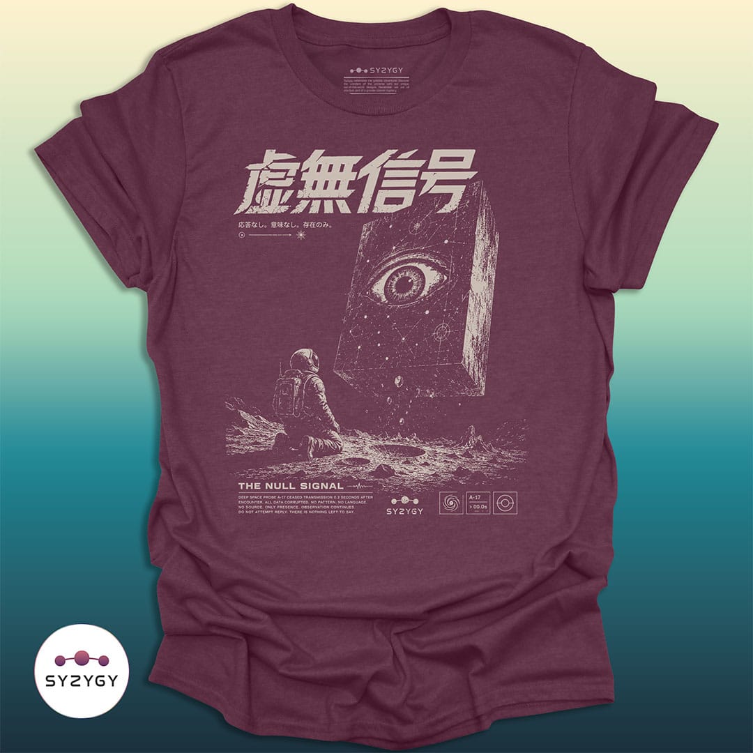 Syzygy Supply T-Shirt Heather Maroon / S Null Signal T-shirt Space Aliens UFO Apparel