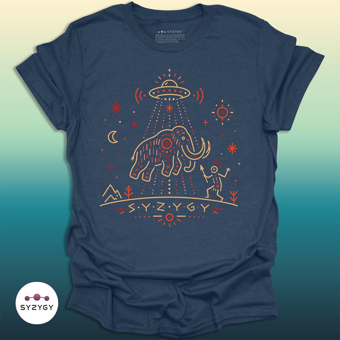 Syzygy Supply T-Shirt Heather Navy / S Pleistocene Witness T-shirt Space Aliens UFO Apparel