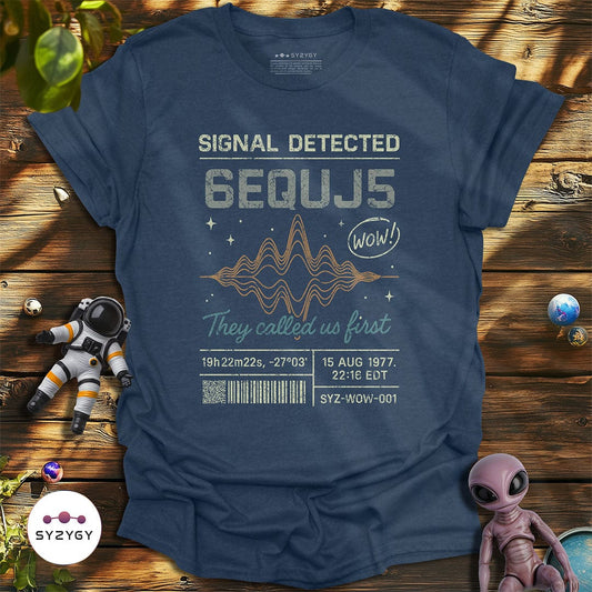 Syzygy Supply T-Shirt Heather Navy / S Signal Detected T-shirt Space Aliens UFO Apparel
