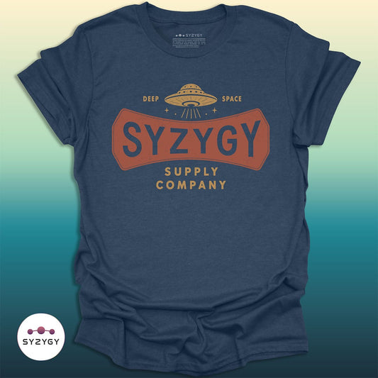 Syzygy Supply T-Shirt Heather Navy / S Syzygy Deep Space Logo T-shirt Space Aliens UFO Apparel