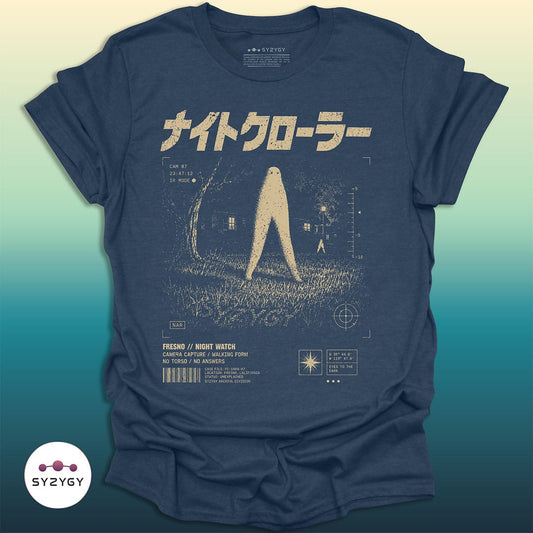 Syzygy Supply T-Shirt Heather Navy / S The Nightcrawler File T-shirt Space Aliens UFO Apparel