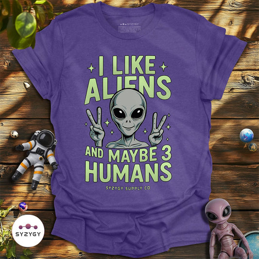 Syzygy Supply T-Shirt Heather Purple / S I Like Aliens T-shirt Space Aliens UFO Apparel