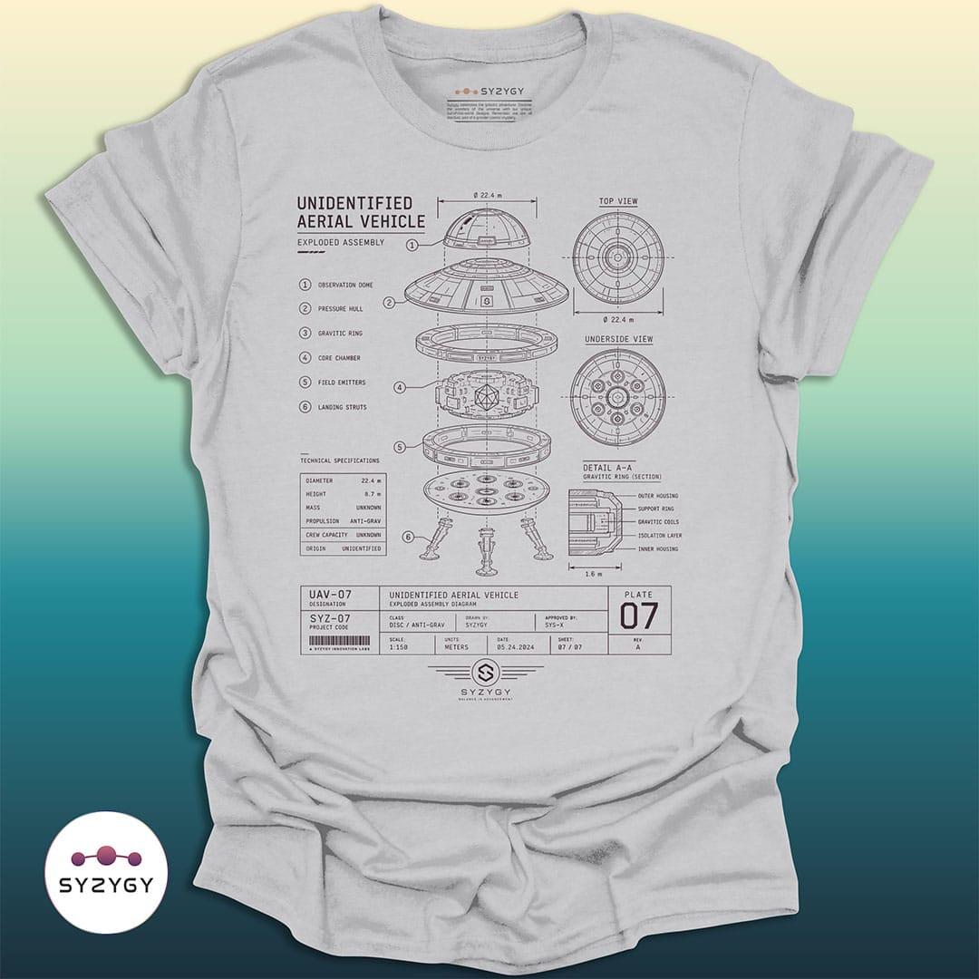 Syzygy Supply T-Shirt Ice Grey / S Aerial Object No. 07 Space Aliens UFO Apparel