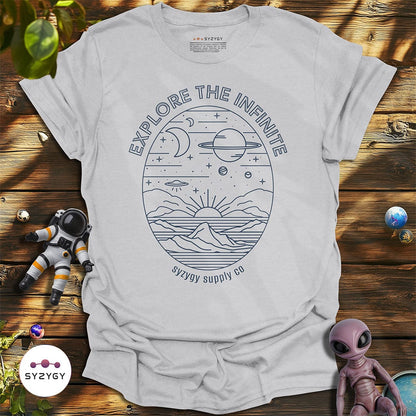 Syzygy Supply T-Shirt Ice Grey / S Explore the Infinite T-shirt Space Aliens UFO Apparel