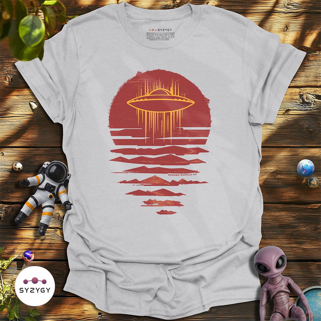 Syzygy Supply T-Shirt Ice Grey / S Sunset Sighting T-shirt Space Aliens UFO Apparel
