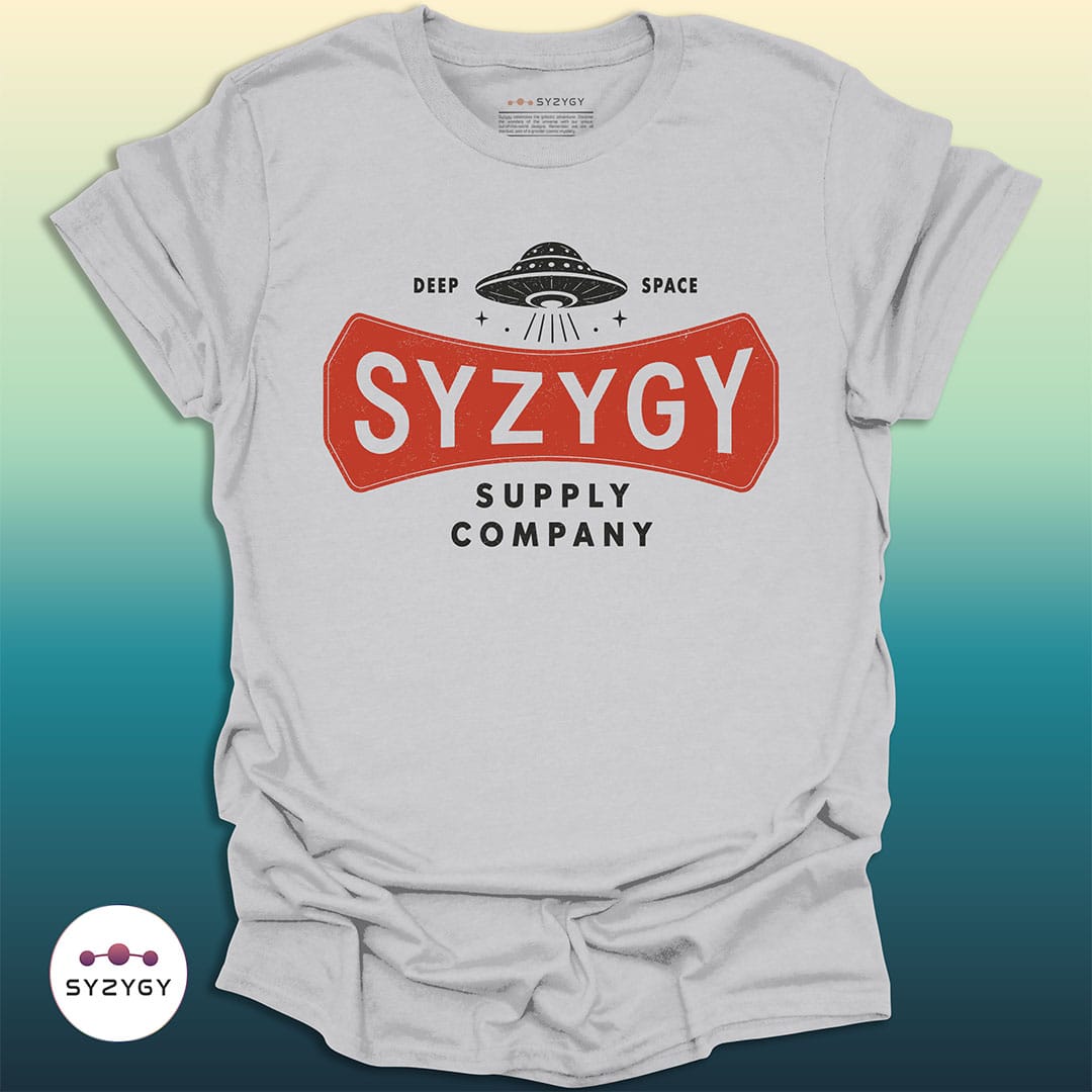 Syzygy Supply T-Shirt Ice Grey / S Syzygy Deep Space Logo T-shirt Space Aliens UFO Apparel