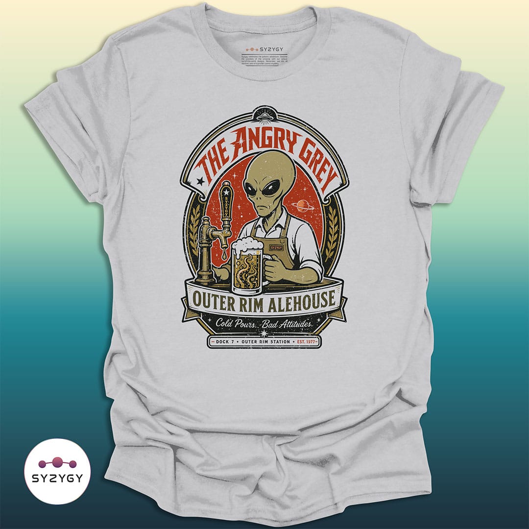 Syzygy Supply T-Shirt Ice Grey / S The Angry Grey Alehouse Space Aliens UFO Apparel