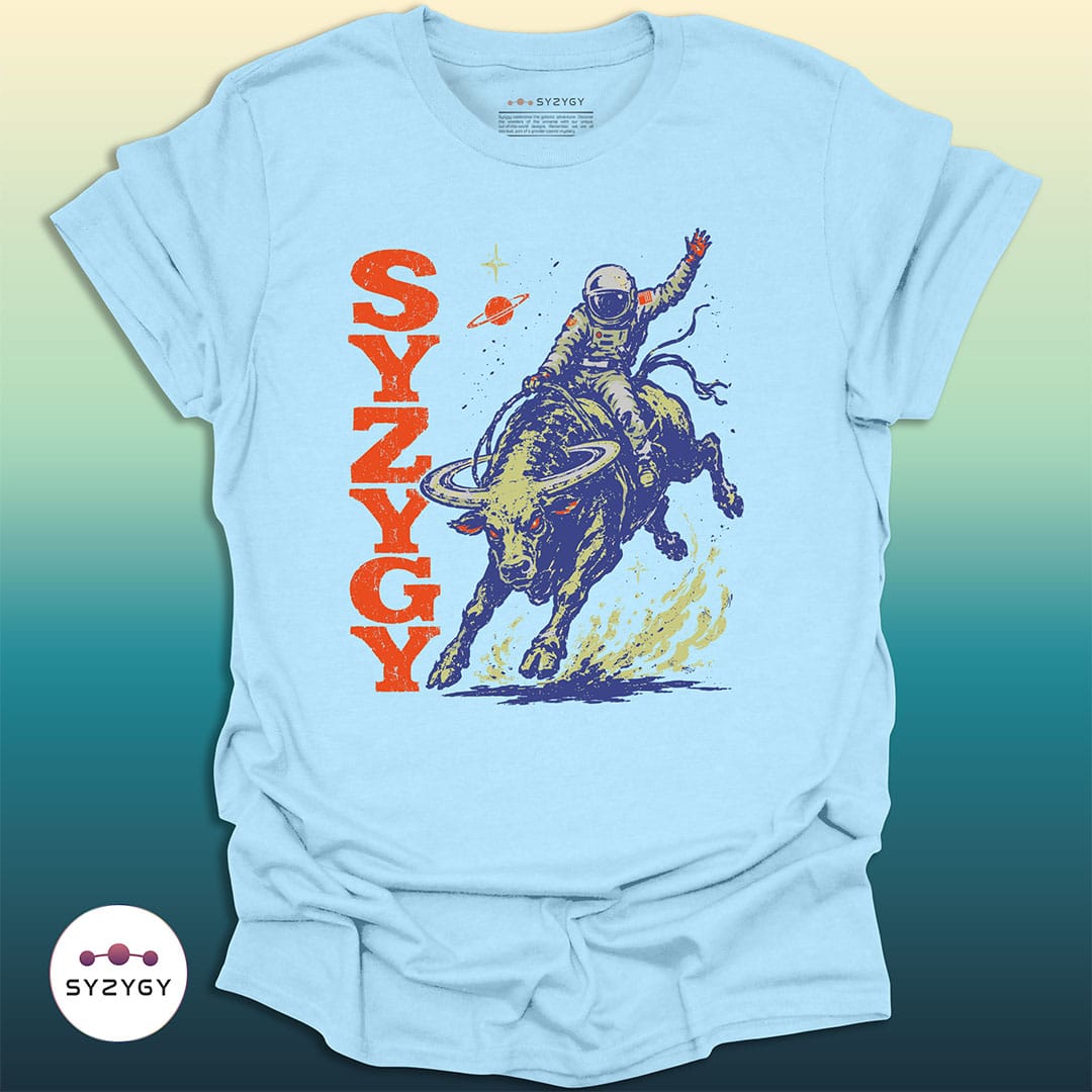 Syzygy Supply T-Shirt Light Blue / S Gravity Wrangler T-shirt Space Aliens UFO Apparel