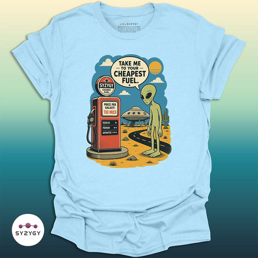 Syzygy Supply T-Shirt Light Blue / S Price Per Galaxy T-shirt Space Aliens UFO Apparel
